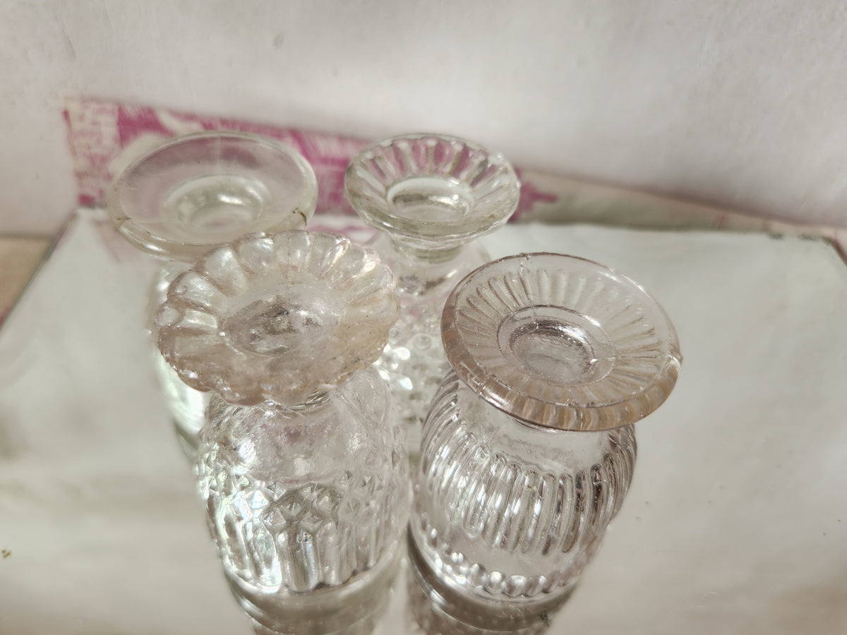 Antique 19th Century Mismatch Stem Cordial Glass - Bubble Glass