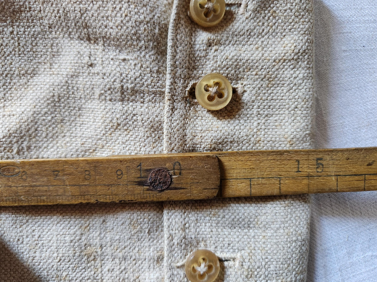 Antique Oatmeal Canvas Cotton High Gaiters Boot Covers 12 Buttons