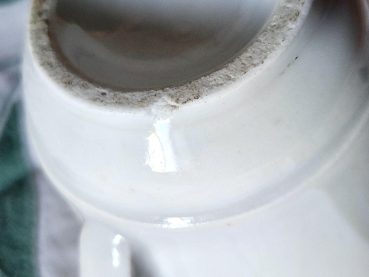 Antique 2x French Brulot Coffee Cups Whiteware Espresso Cup, 1800s Kitchenalia