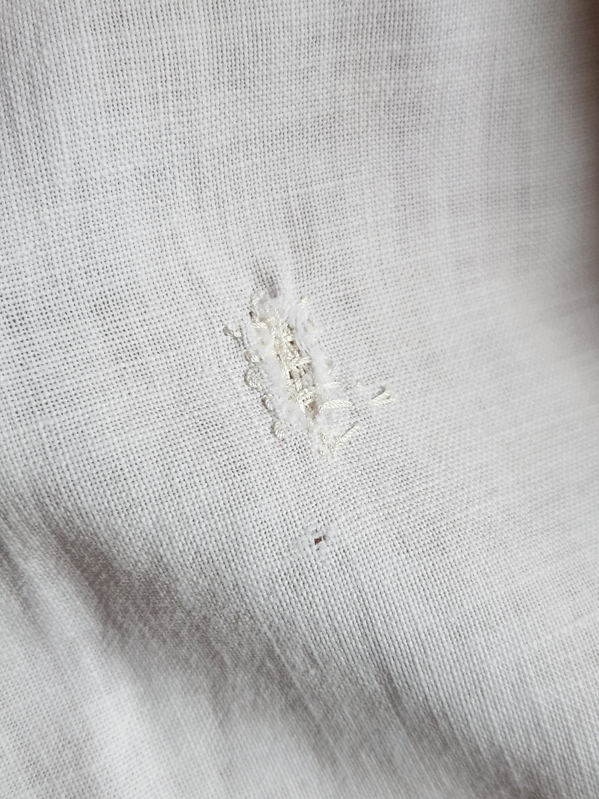 Antique French Cotton Nightgown Monogram RM: 1920s Sleeveless Summer Dress