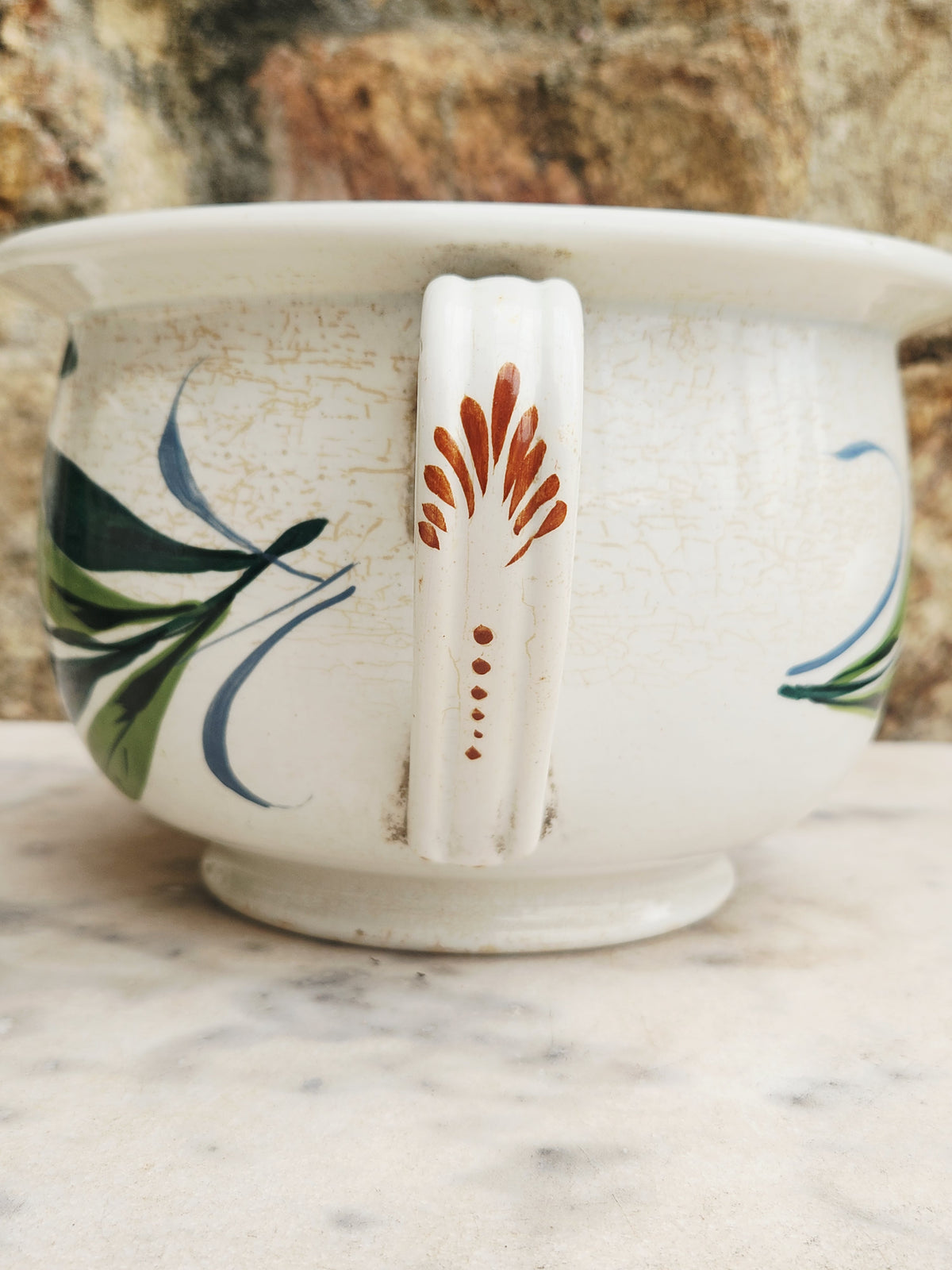 Antique French St Amand Ceranord Chamber Pot