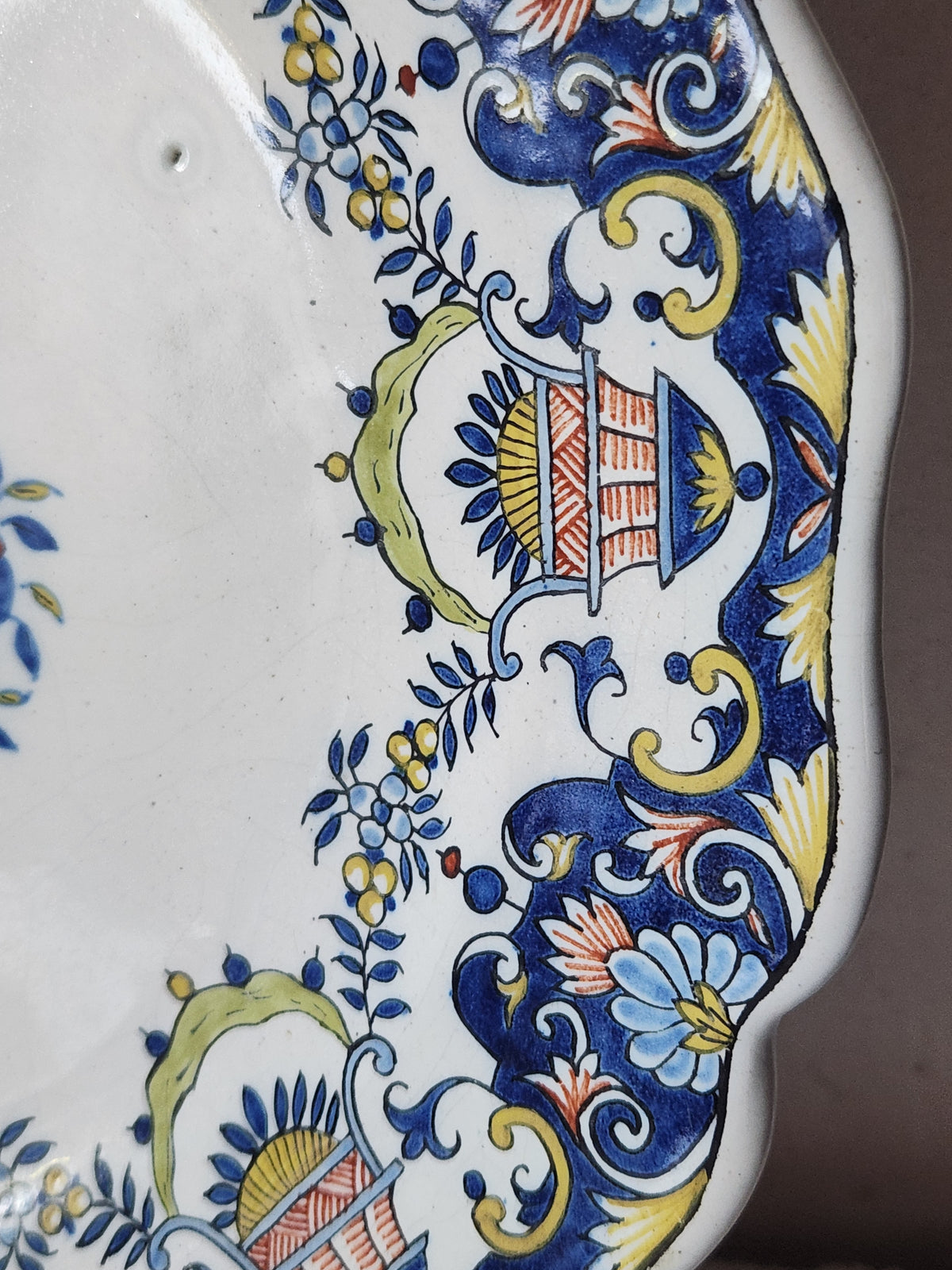 Antique Quimper First Mark 'HB' Plate French 19th Century Cherub