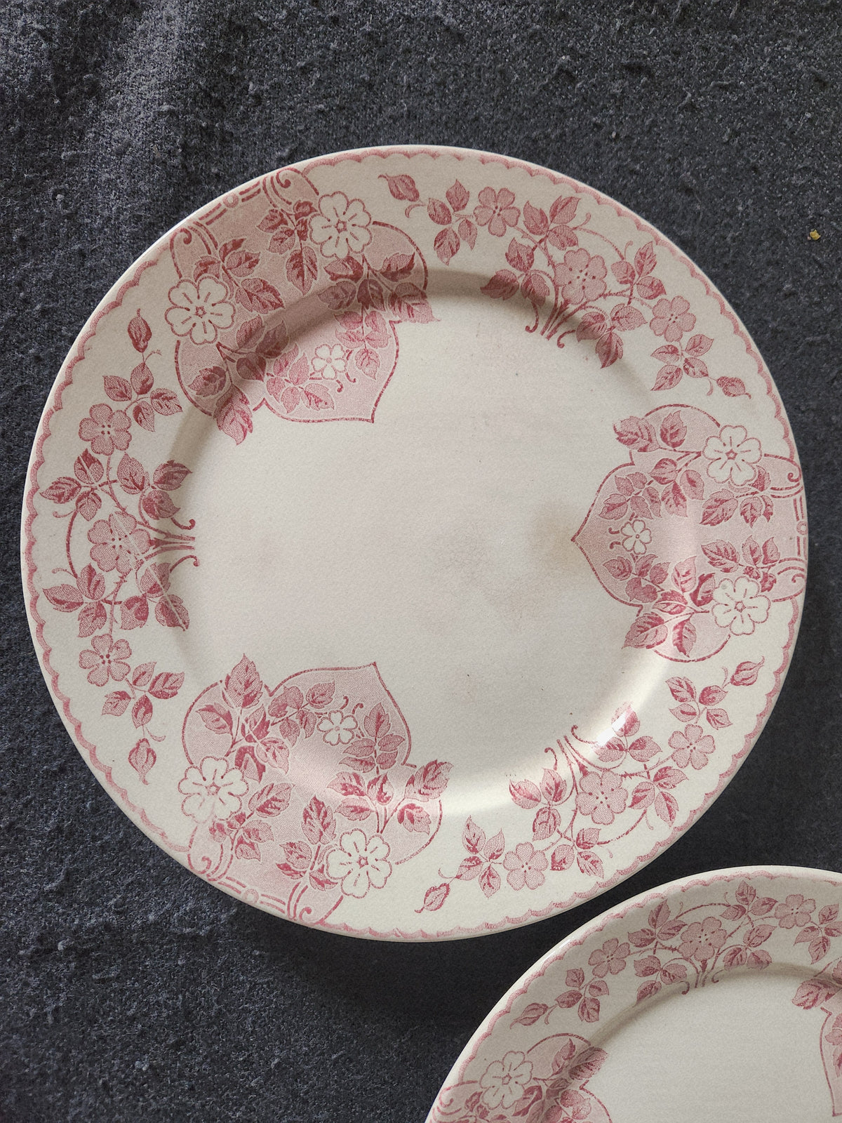 Antique French 1900 Sarreguemines Faience Cake Stands