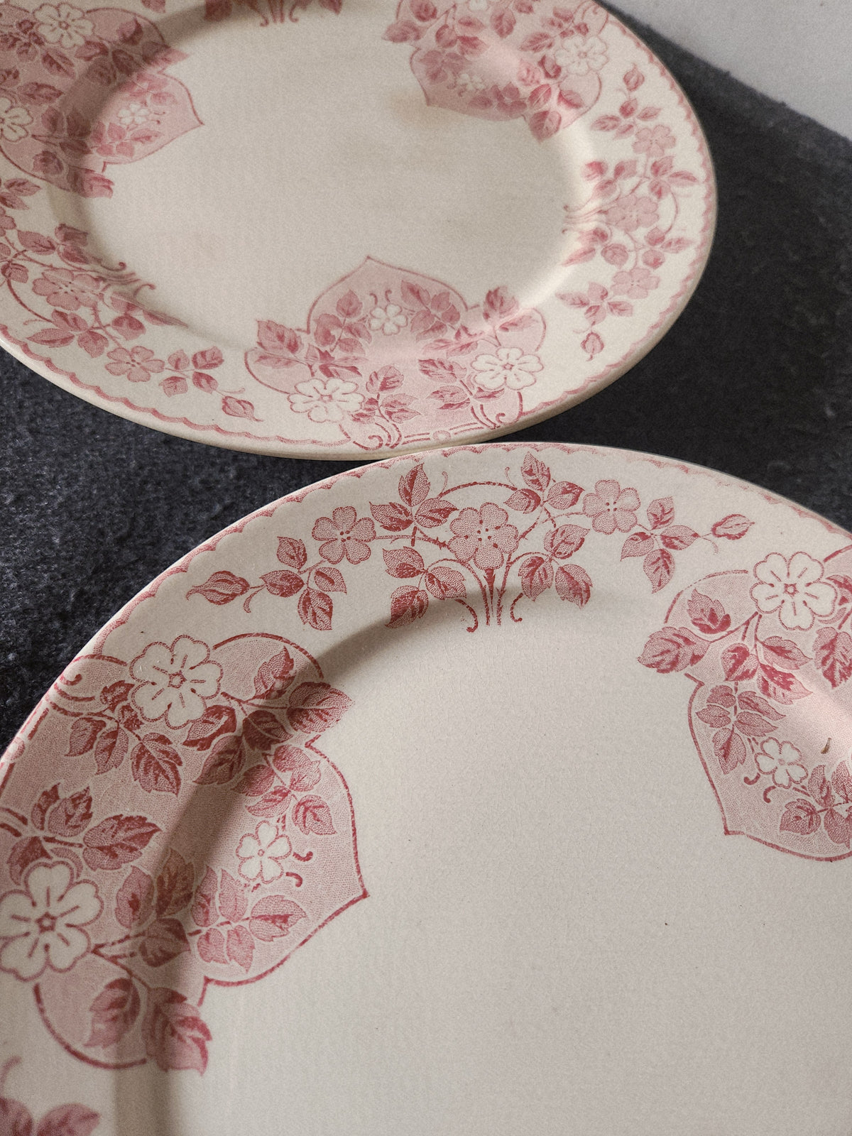 Antique French 1900 Sarreguemines Faience Cake Stands