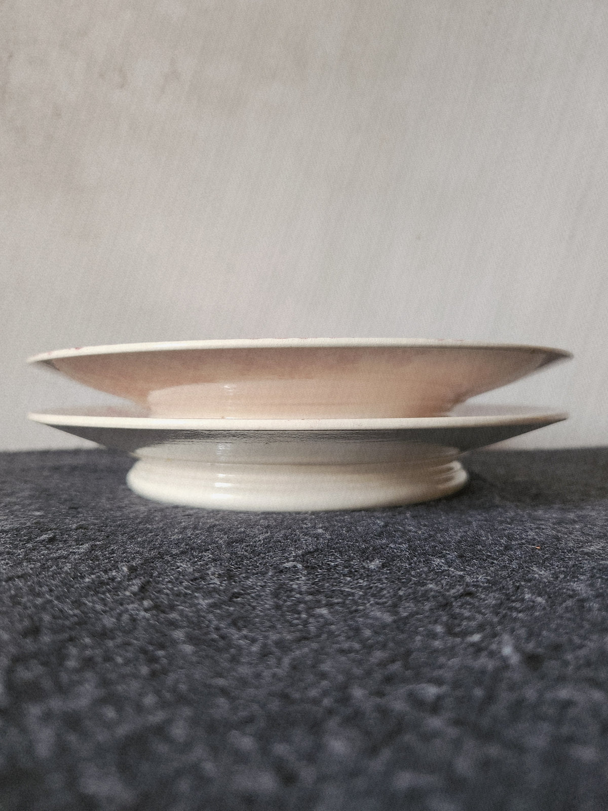 Antique French 1900 Sarreguemines Faience Cake Stands
