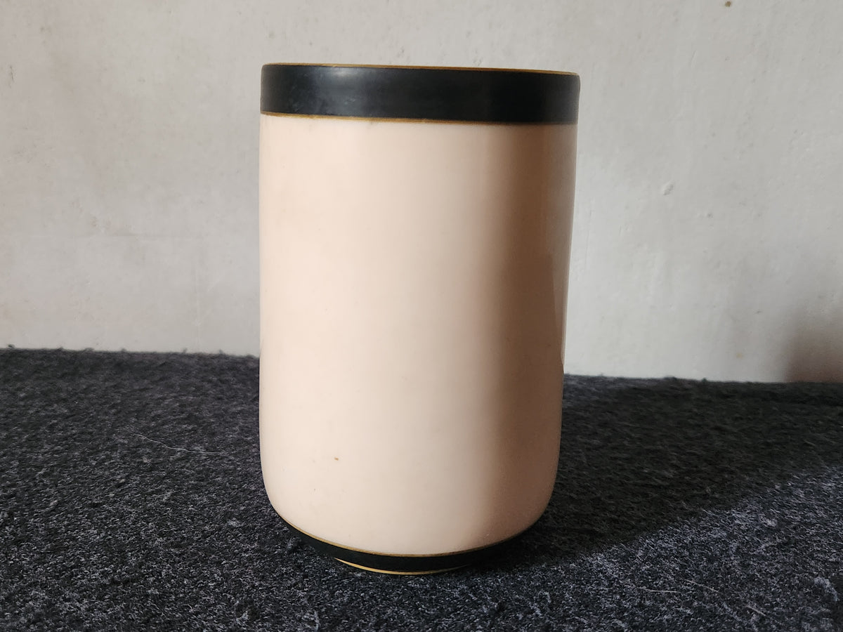 Petit vase ancien en verre, peint à la main, modèle unique français