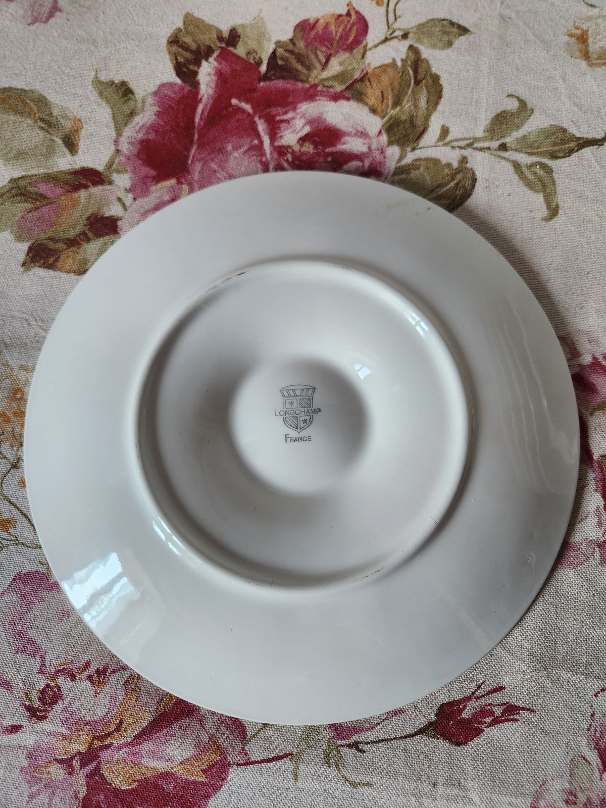 French Majolica White Oyster Plates With Basket Design 1940s.