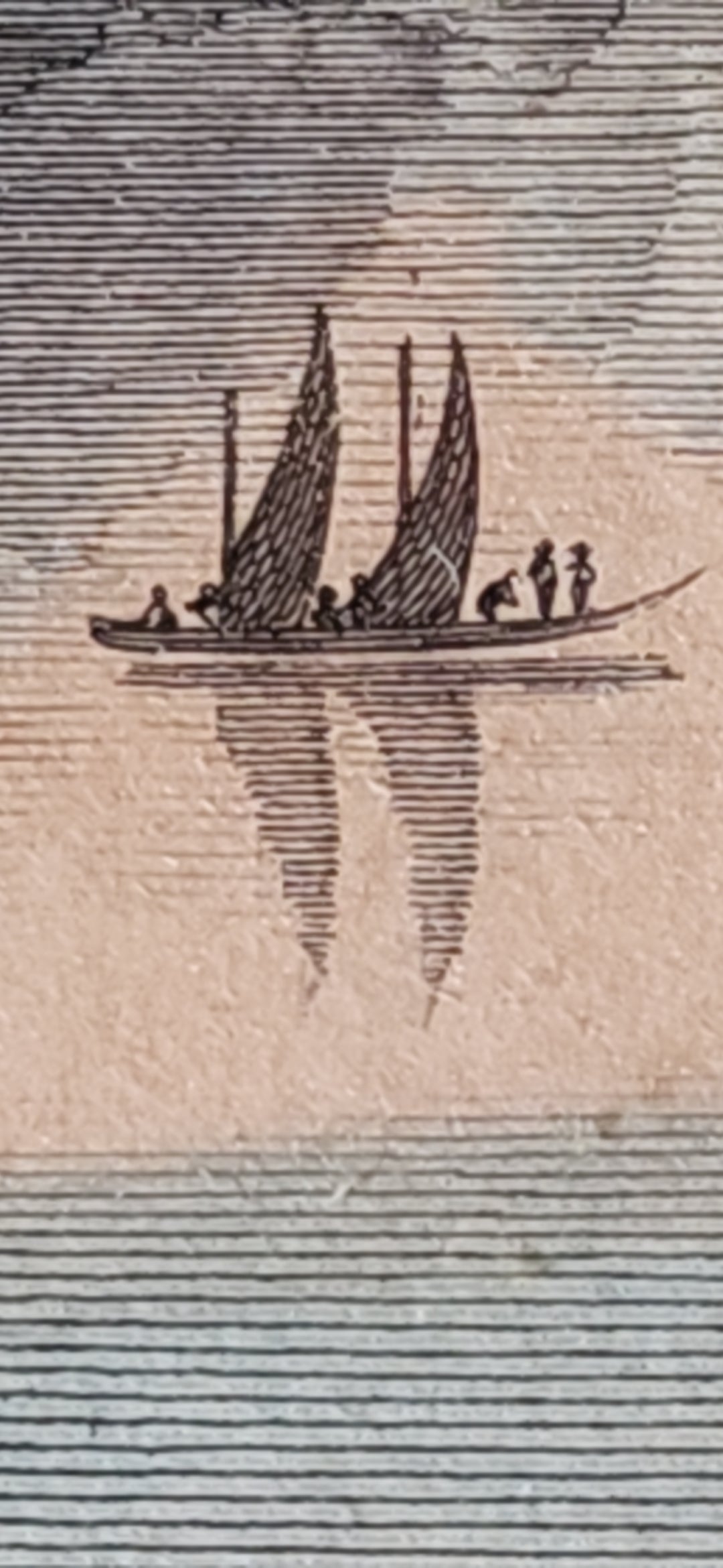 Antique Engraving 'Castle of Chillon' on Lake Geneva in Switzerland.