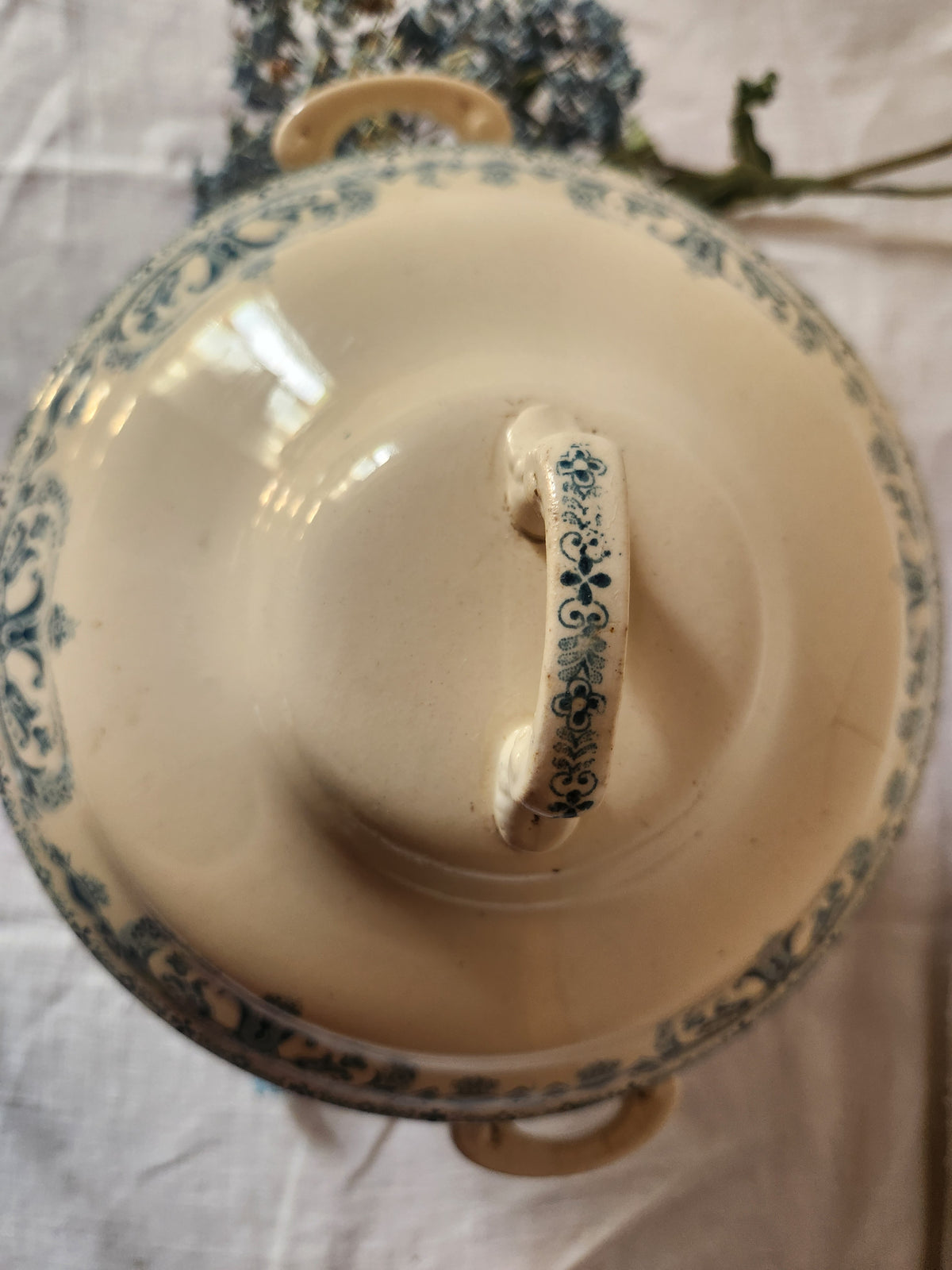Antique French 19th Century Ironstone Tureen Bowl Au Planter De Caiffa