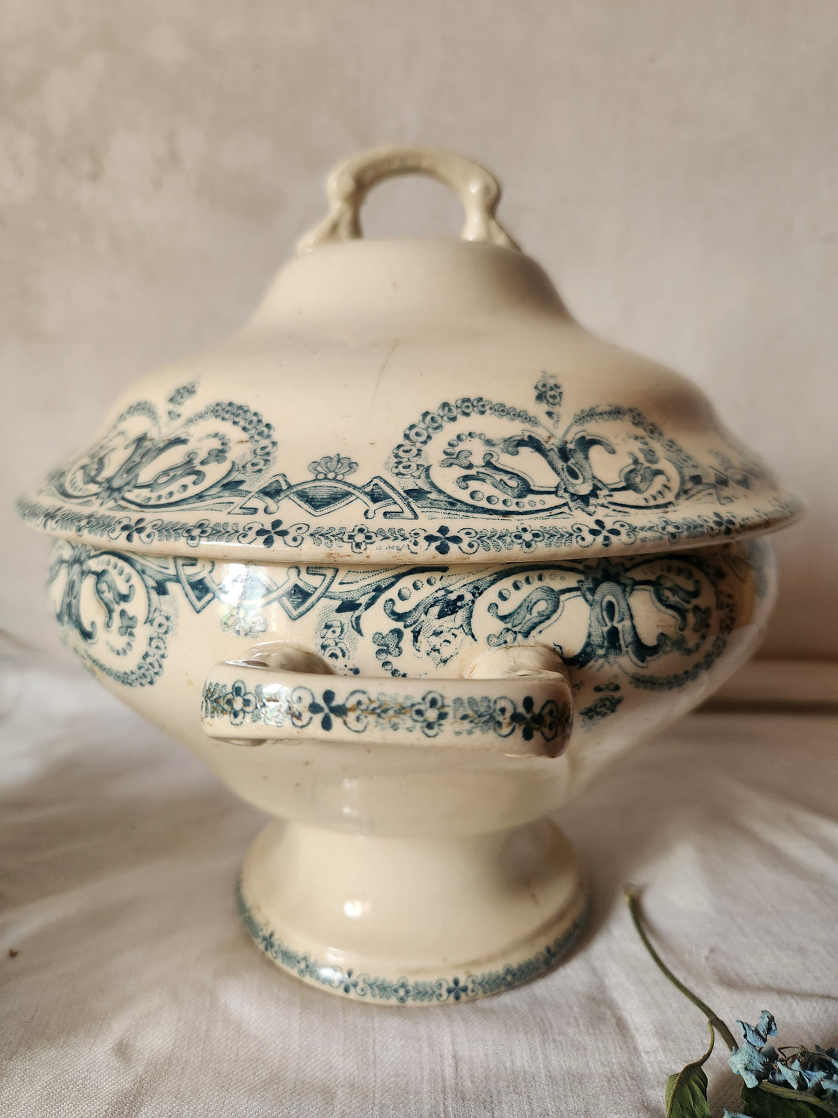 Antique French 19th Century Ironstone Tureen Bowl Au Planter De Caiffa