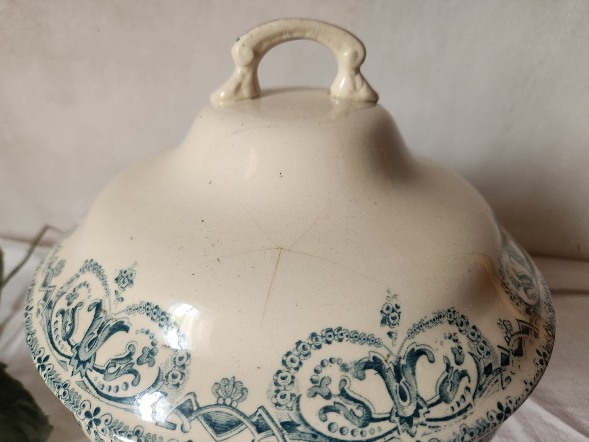 Antique French 19th Century Ironstone Tureen Bowl Au Planter De Caiffa
