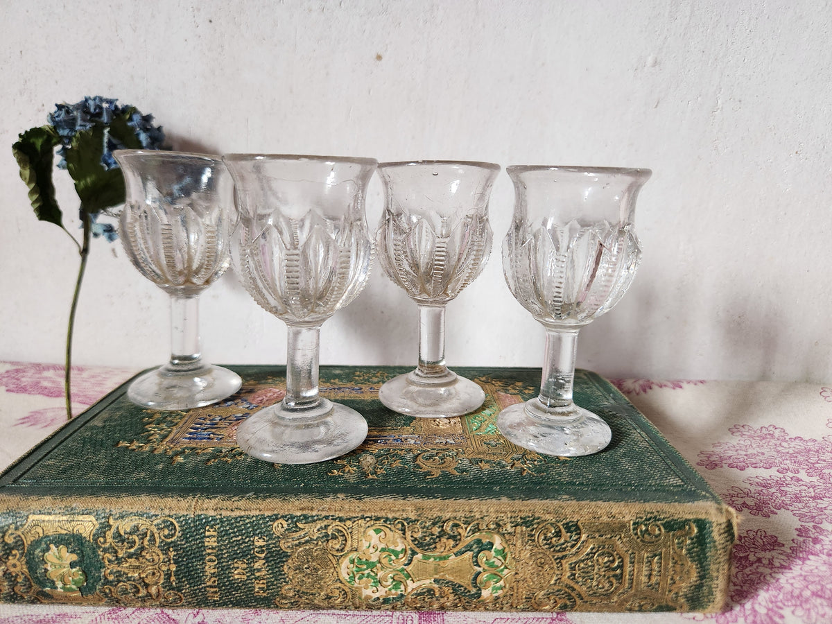 Antique EAPG Stem Cordial Glass - Bubble Glass