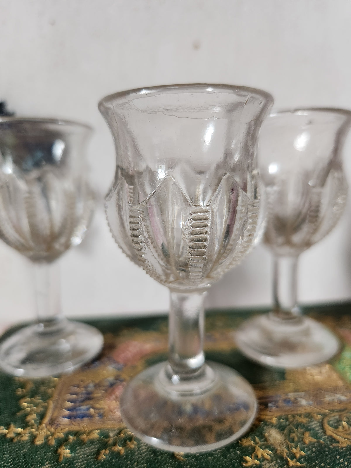Antique EAPG Stem Cordial Glass - Bubble Glass