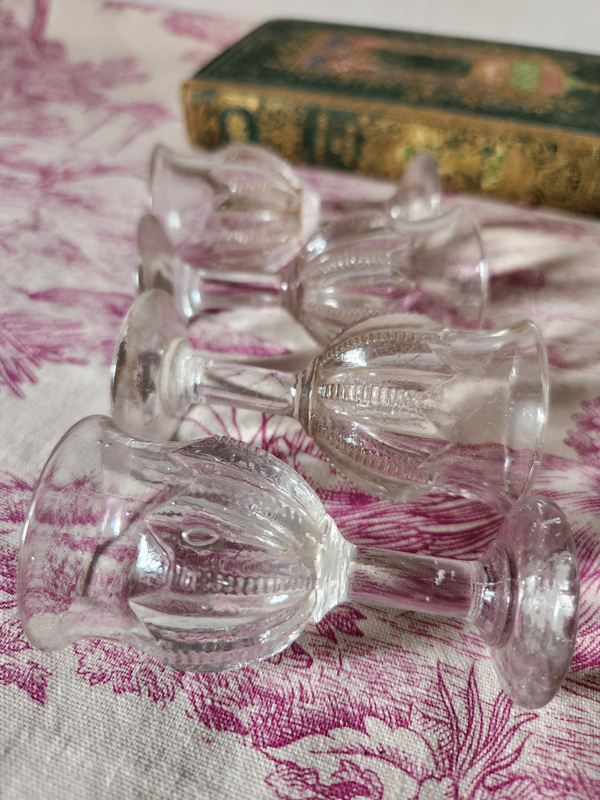 Antique EAPG Stem Cordial Glass - Bubble Glass