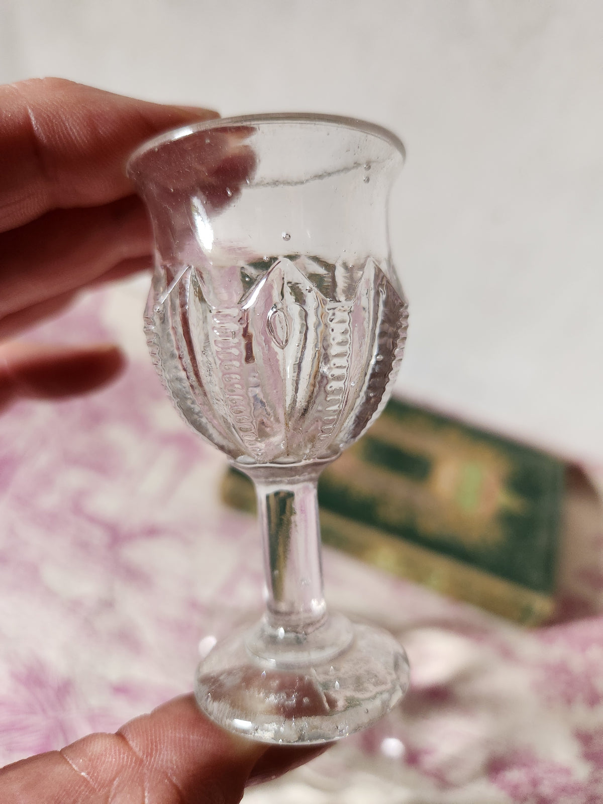 Antique EAPG Stem Cordial Glass - Bubble Glass