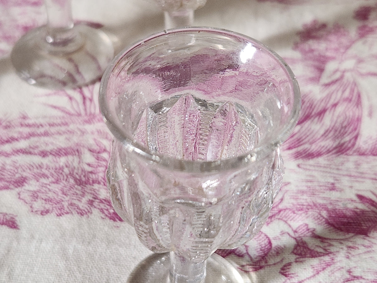 Antique EAPG Stem Cordial Glass - Bubble Glass