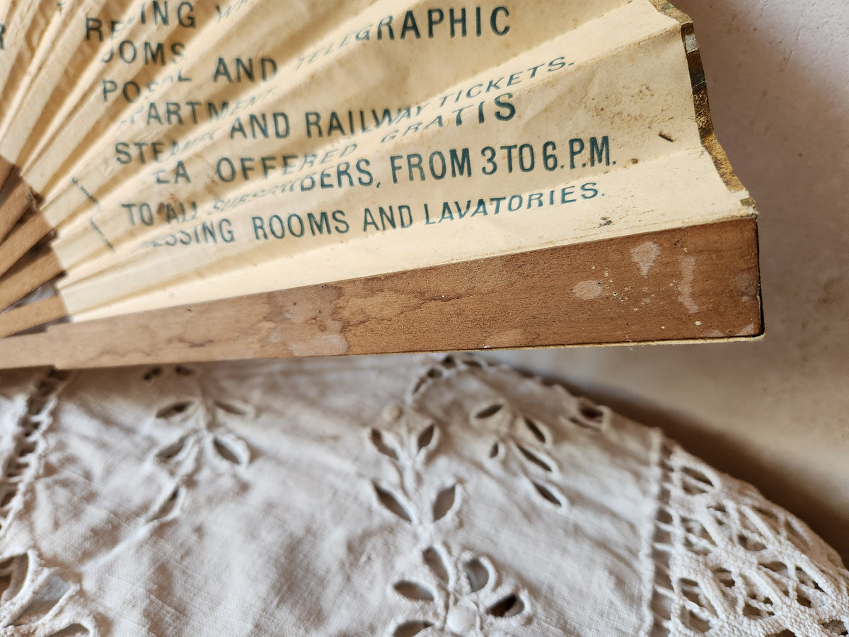 Antique Folding Fan Publicity Ephemera for 'The International Exchange' in Paris