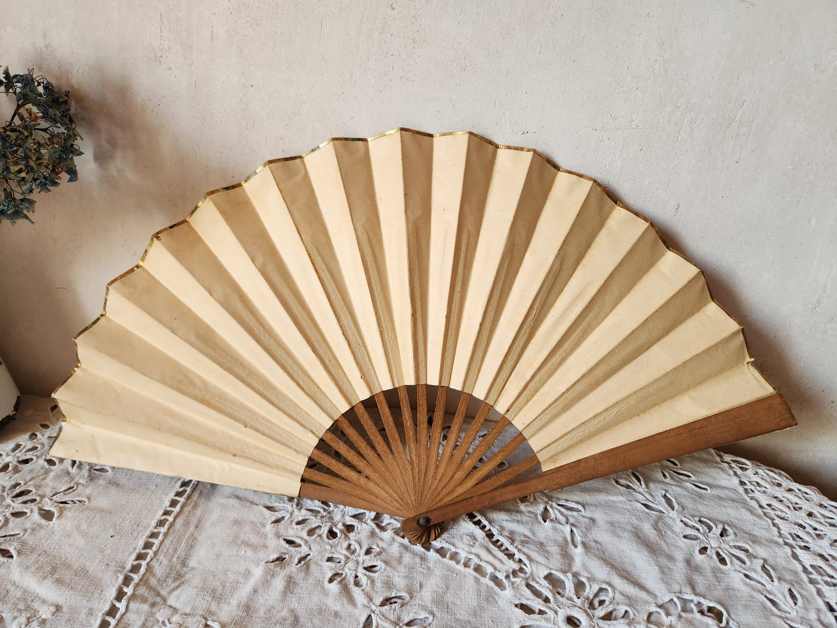 Antique Folding Fan Publicity Ephemera for 'The International Exchange' in Paris