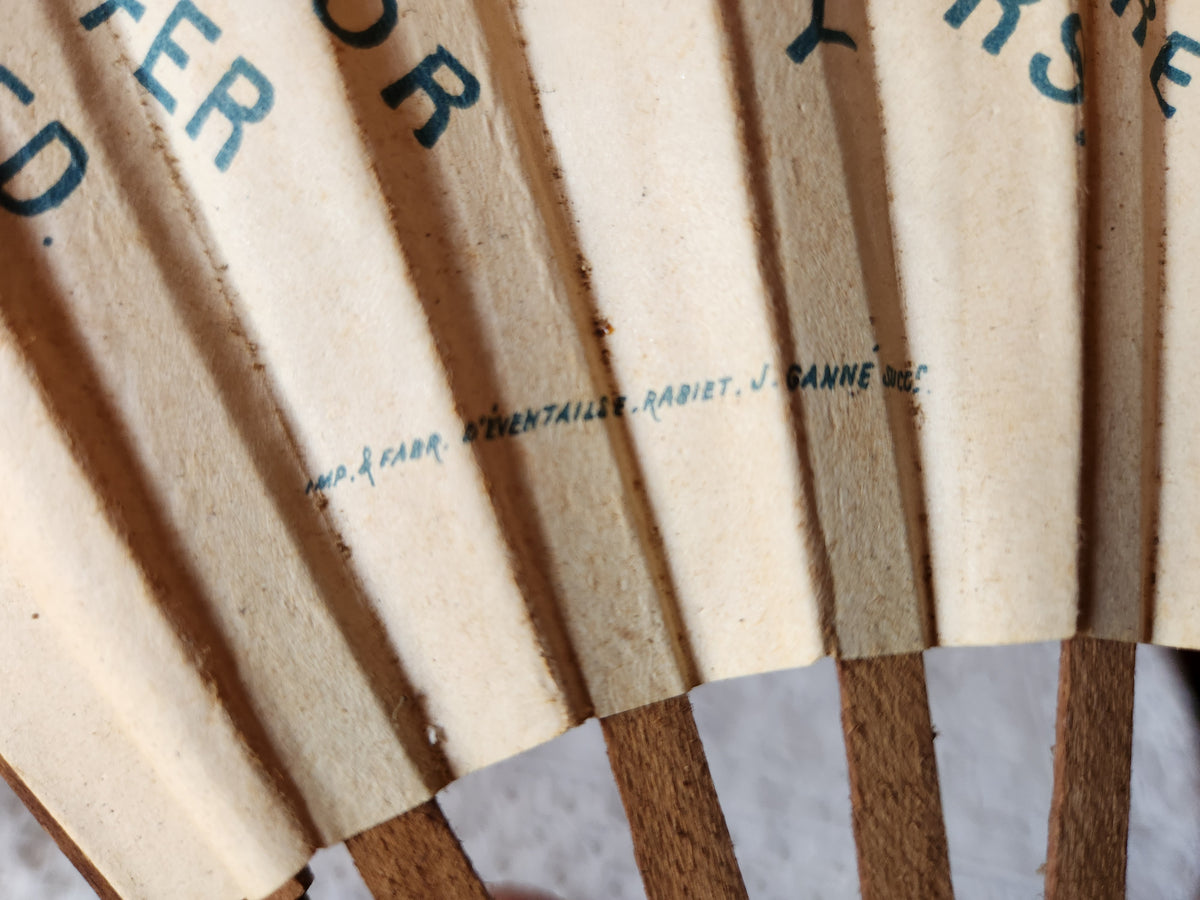 Antique Folding Fan Publicity Ephemera for 'The International Exchange' in Paris