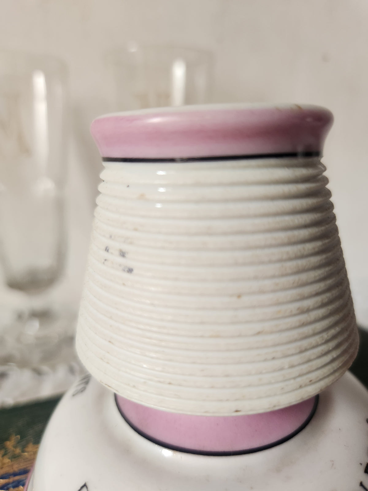 Antique French Bistro Porcelain Pyrogene Match Striker Pot Toulouse Charlionais Pourailly.