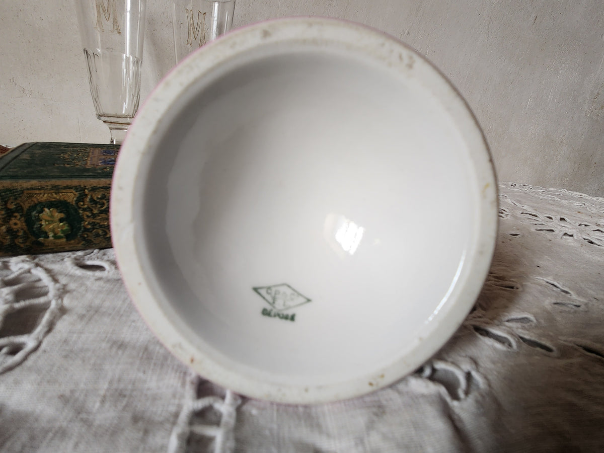 Antique French Bistro Porcelain Pyrogene Match Striker Pot Toulouse Charlionais Pourailly.