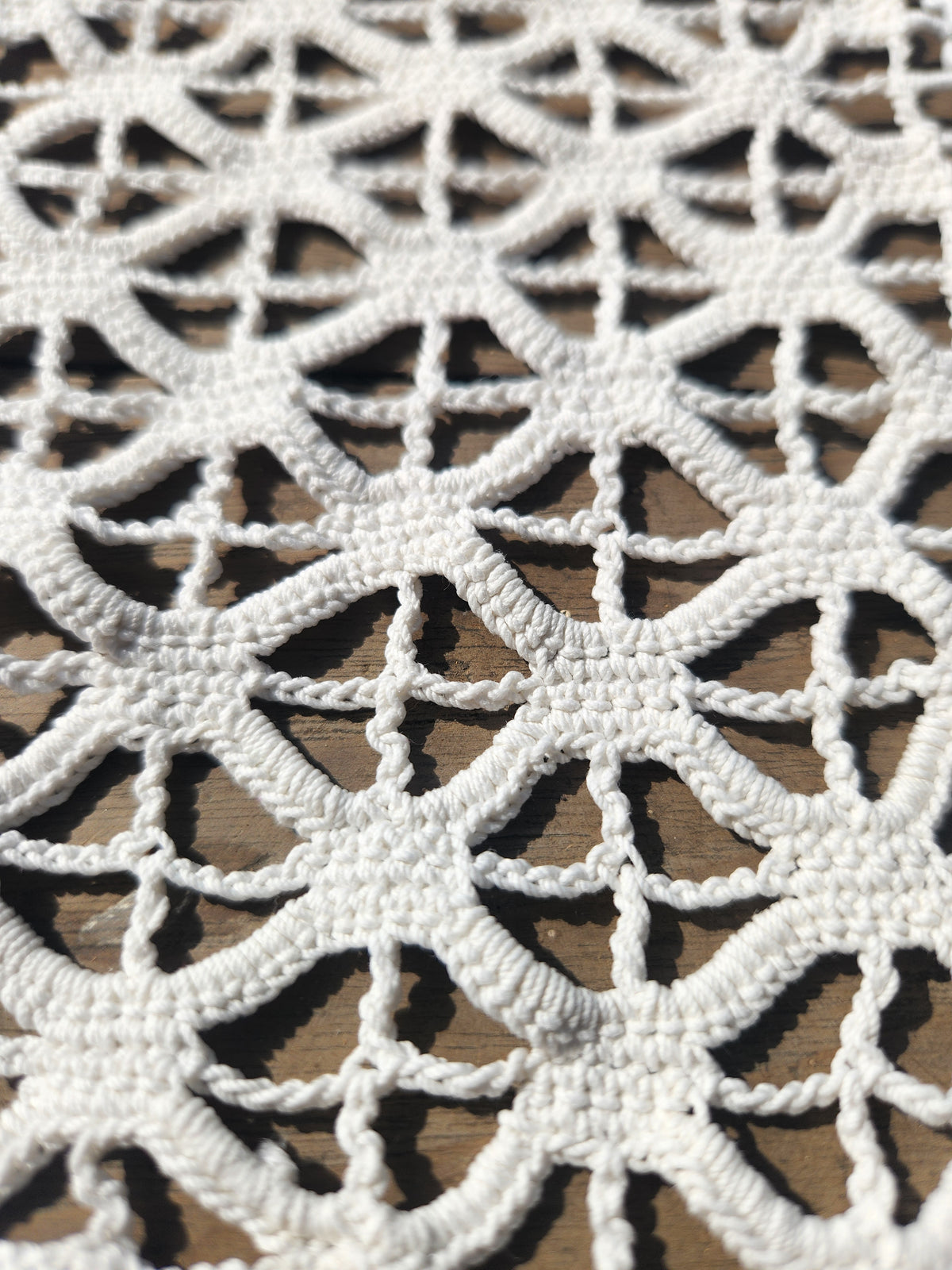 Antique French Cutwork Embroidered Cotton Square Tablecloth 140x140cm