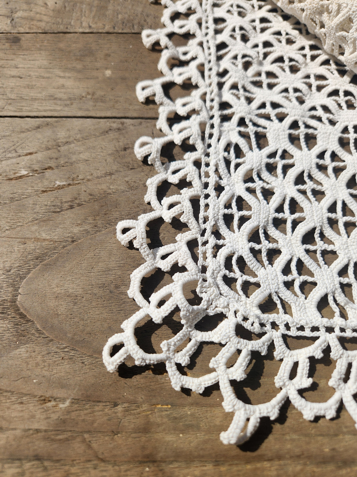 Antique French Cutwork Embroidered Cotton Square Tablecloth 140x140cm
