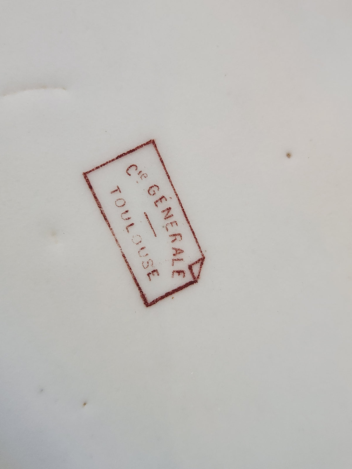 Antique French Porcelain Ravier Dish Monogrammed 'DL' by Cie Generale Toulouse