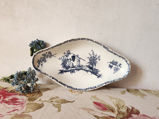 Antique French Keller et Guérin Lunéville Ravier Earthenware Dish