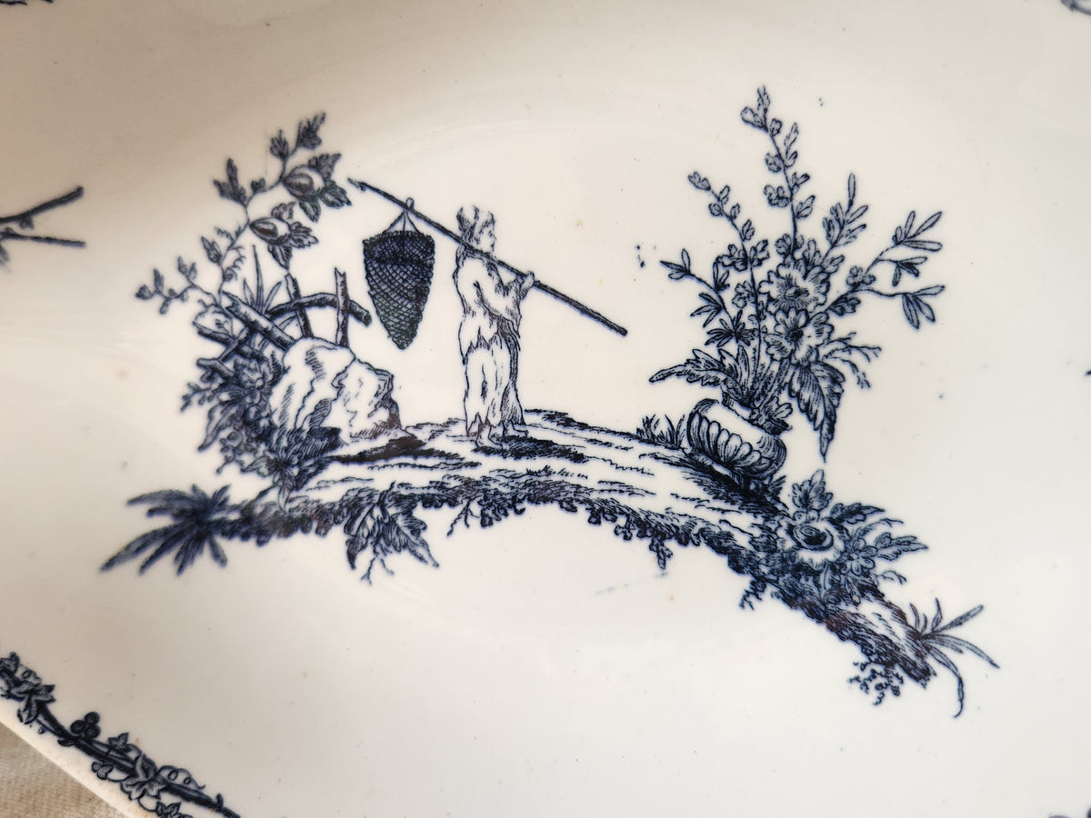 Antique French Keller et Guérin Lunéville Ravier Earthenware Dish