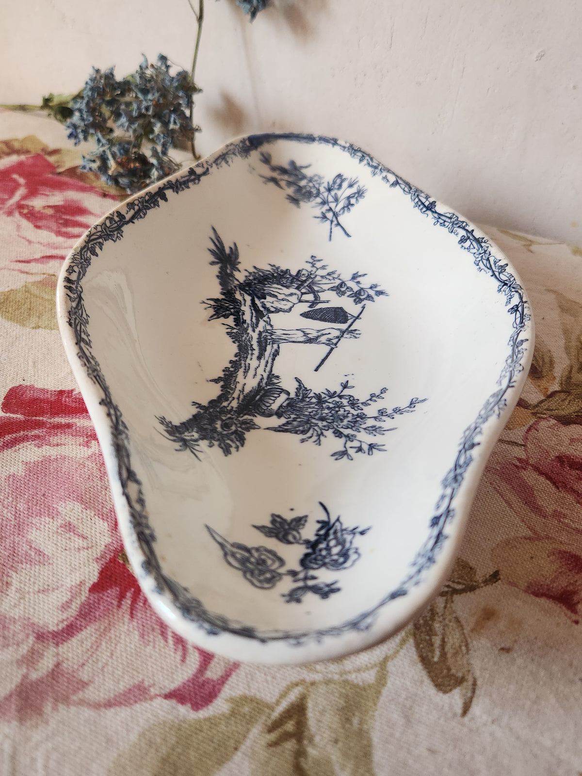 Antique French Keller et Guérin Lunéville Ravier Earthenware Dish