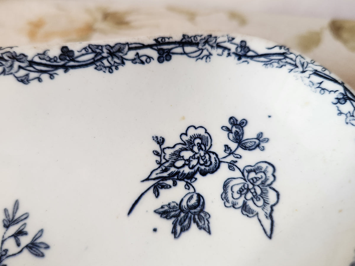 Antique French Keller et Guérin Lunéville Ravier Earthenware Dish
