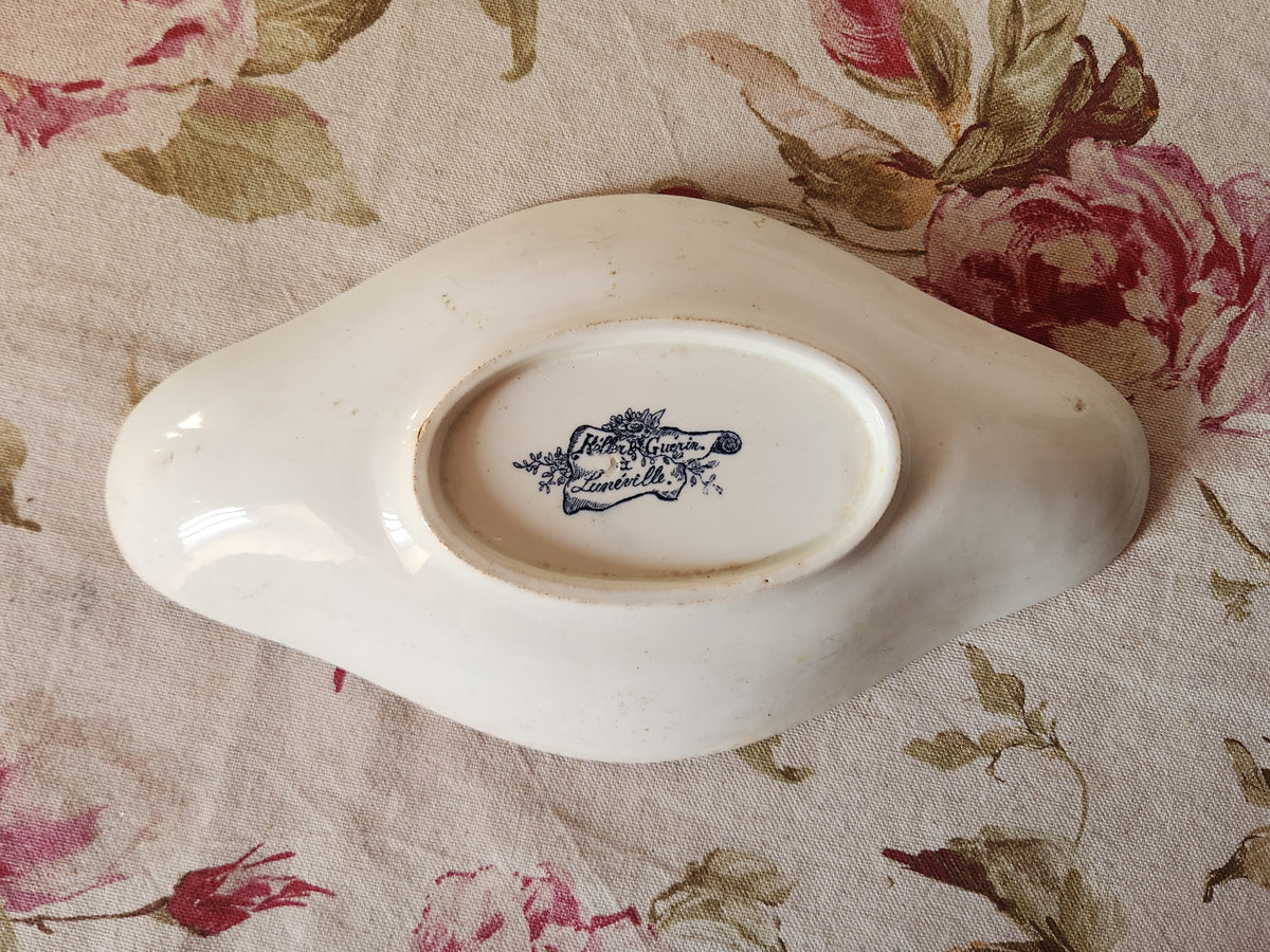 Antique French Keller et Guérin Lunéville Ravier Earthenware Dish