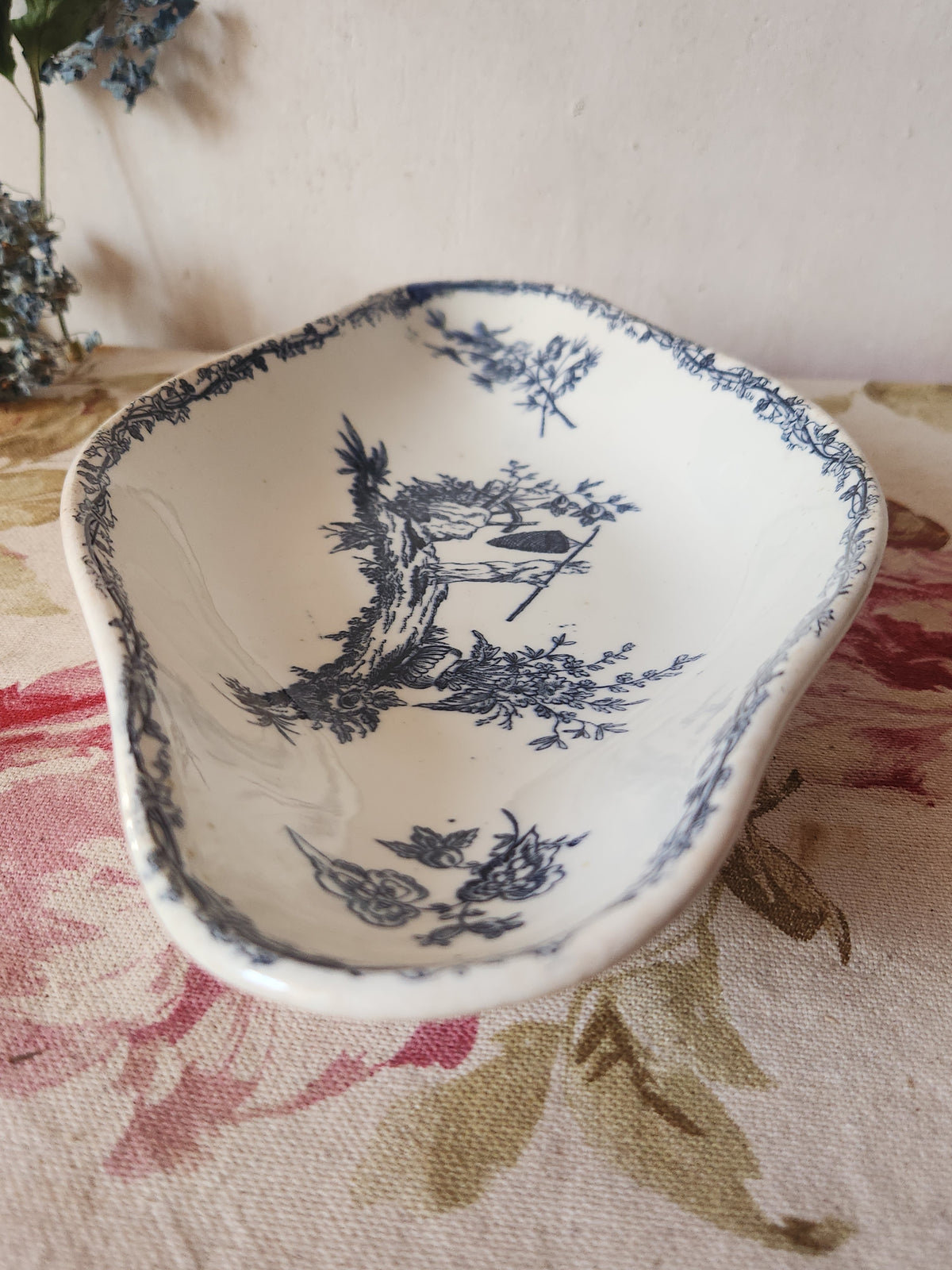 Antique French Keller et Guérin Lunéville Ravier Earthenware Dish