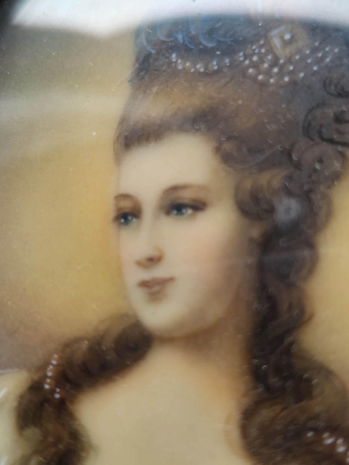 Antique French Signed Miniature Portraits 1800s Louis XVI Style