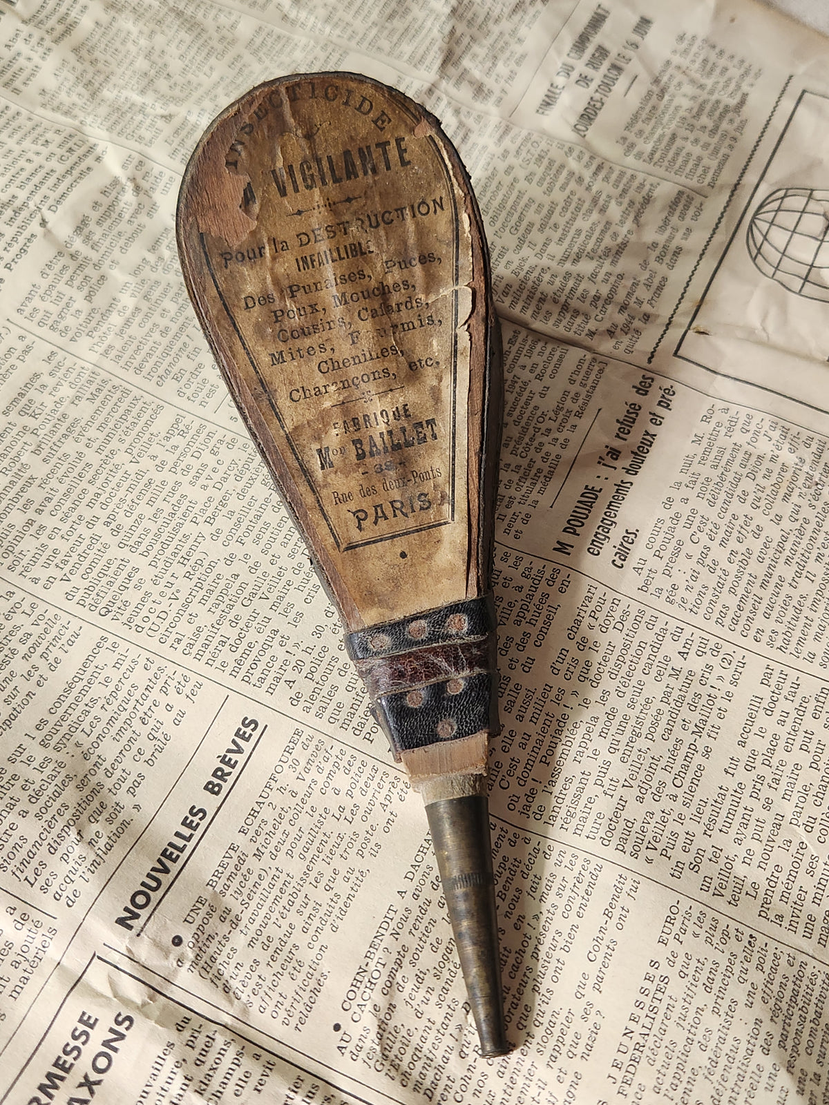 Antique 19th Century French Insect Powder Small Bellows
