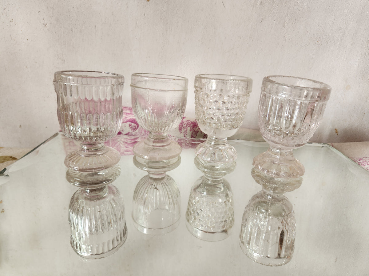 Antique 19th Century Mismatch Stem Cordial Glass - Bubble Glass