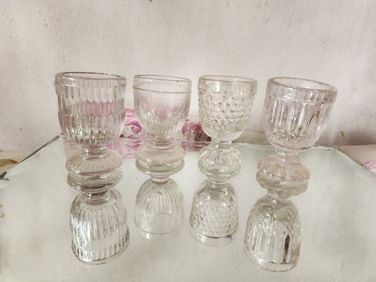 Antique 19th Century Mismatch Stem Cordial Glass - Bubble Glass