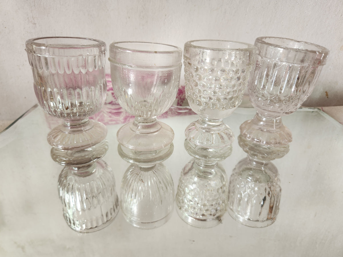 Antique 19th Century Mismatch Stem Cordial Glass - Bubble Glass