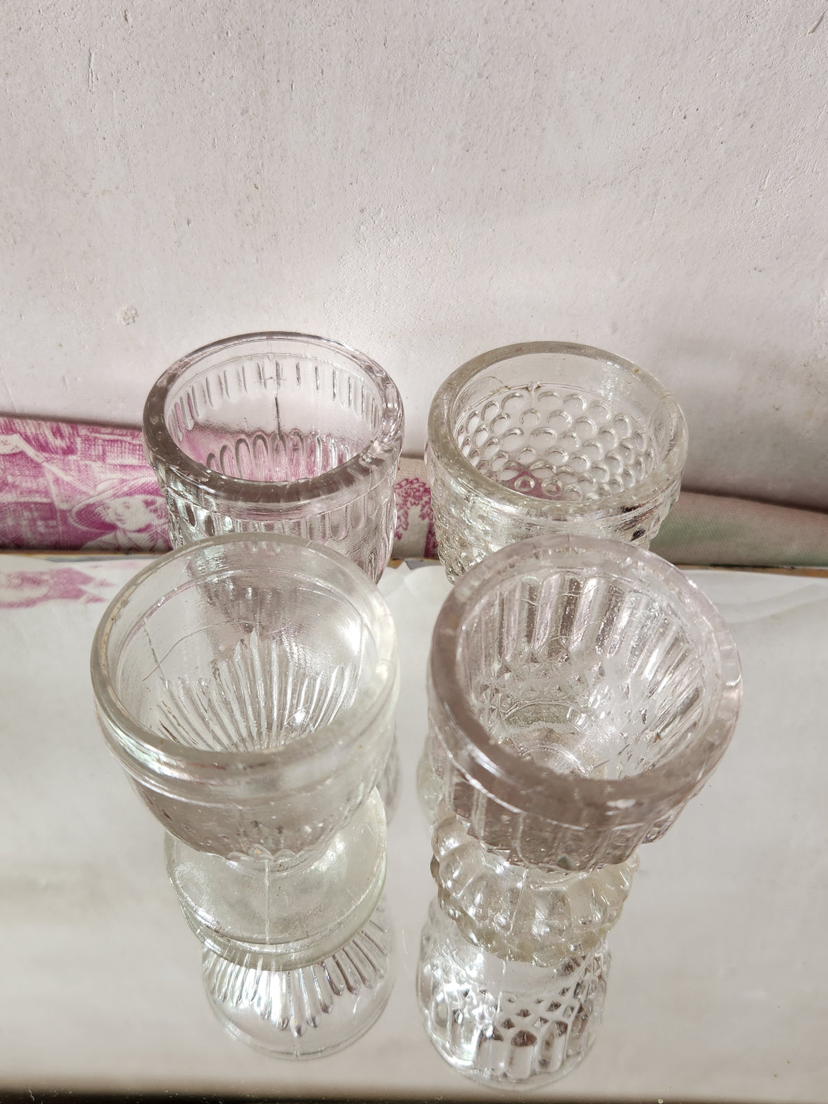 Antique 19th Century Mismatch Stem Cordial Glass - Bubble Glass