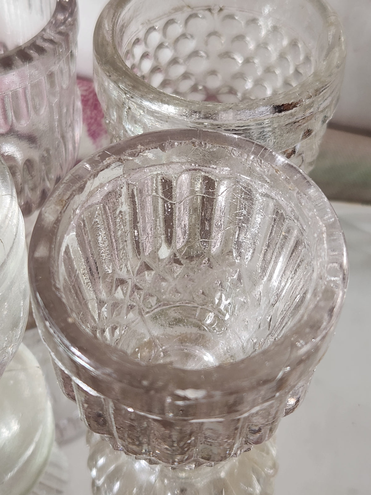 Antique 19th Century Mismatch Stem Cordial Glass - Bubble Glass
