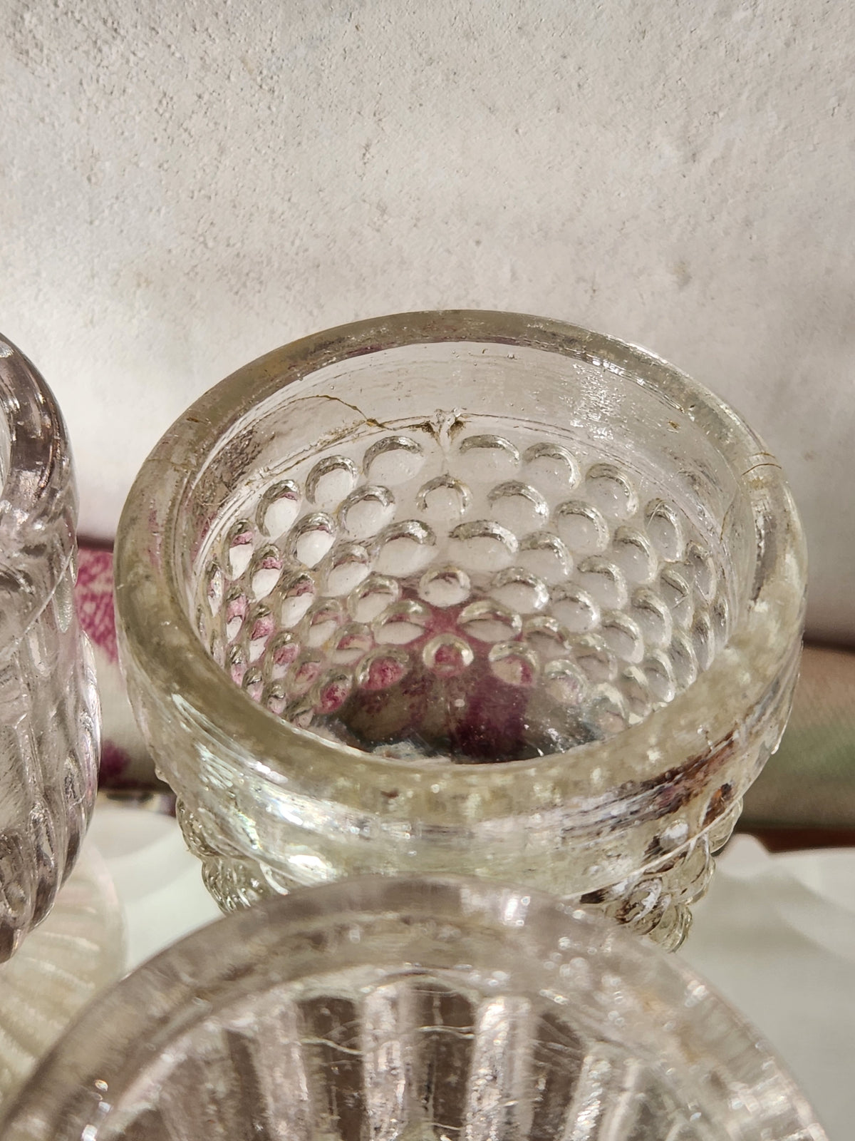 Antique 19th Century Mismatch Stem Cordial Glass - Bubble Glass