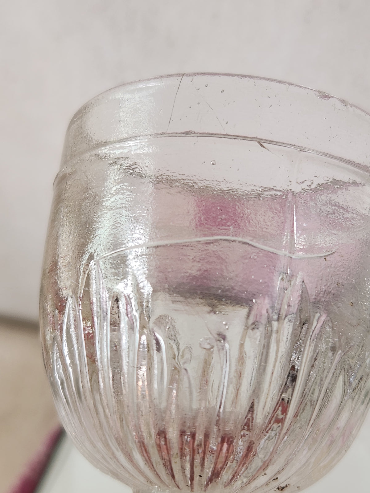 Antique 19th Century Mismatch Stem Cordial Glass - Bubble Glass