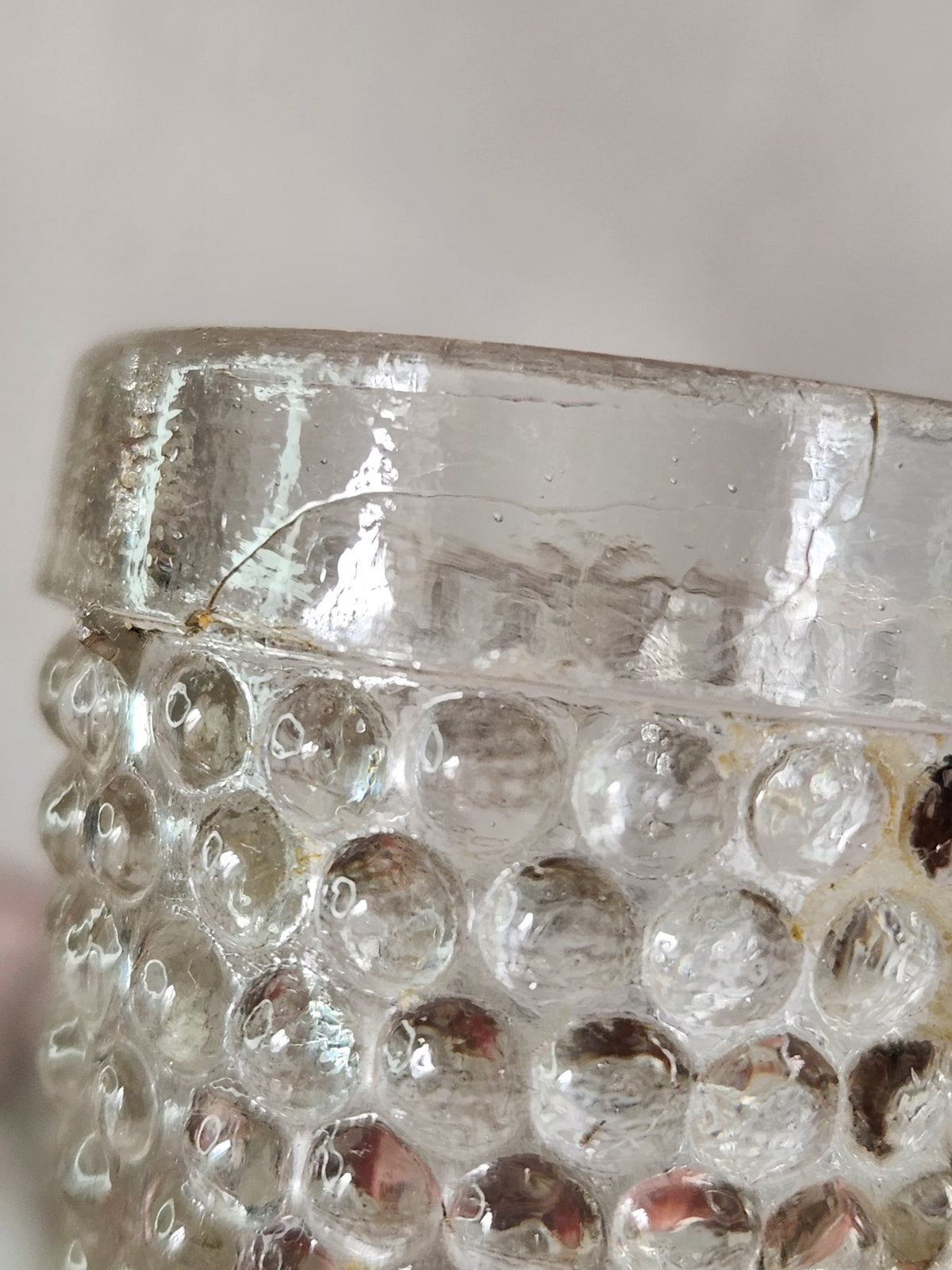 Antique 19th Century Mismatch Stem Cordial Glass - Bubble Glass