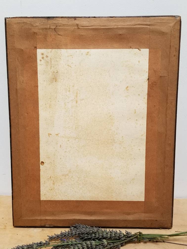 Antique 1800s Namouna Lithograph Print By A Jorel In a Black Wood Frame