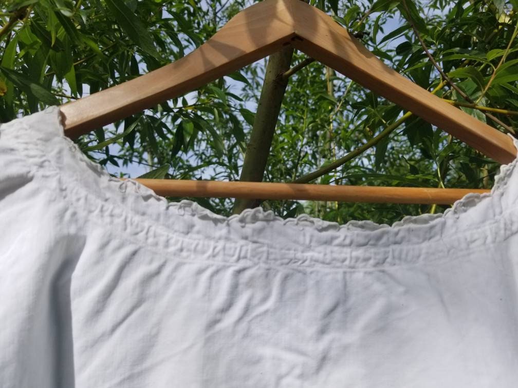 Antique French Handmade 1920s Linen Cotton Sleeveless Dress Monogram Initials GJ.
