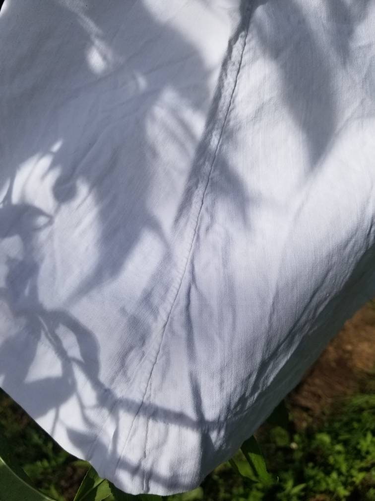 Antique French Handmade 1920s Linen Cotton Sleeveless Dress Monogram Initials GJ.
