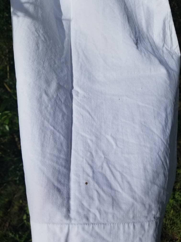 Antique French Handmade 1920s Linen Cotton Sleeveless Dress Monogram Initials GJ.