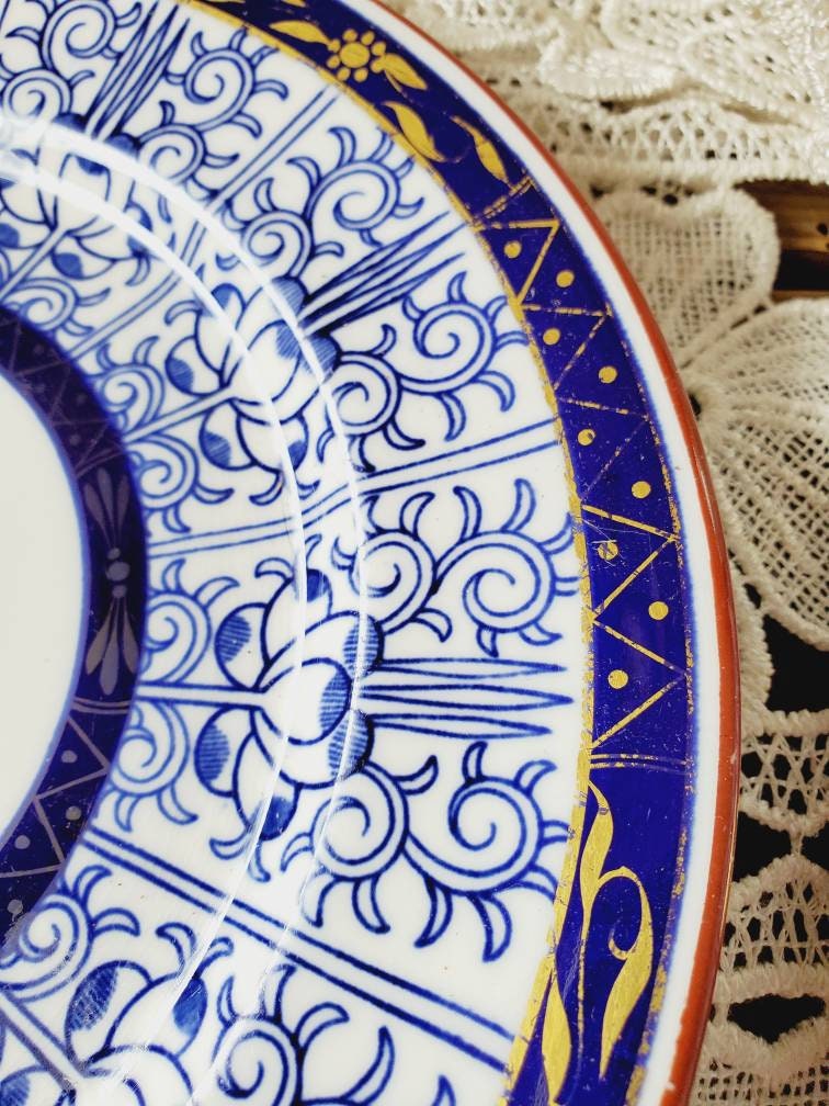 Antike Royal Worcester Butterglocke Blaue Lilie 1881