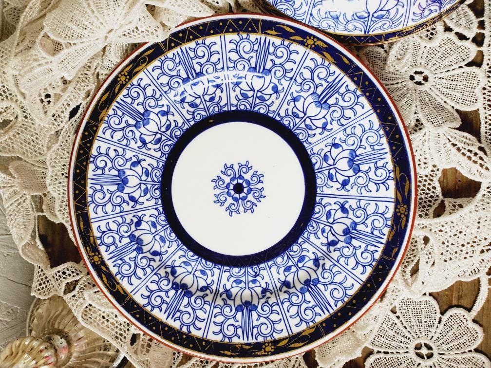 Antike Royal Worcester Butterglocke Blaue Lilie 1881